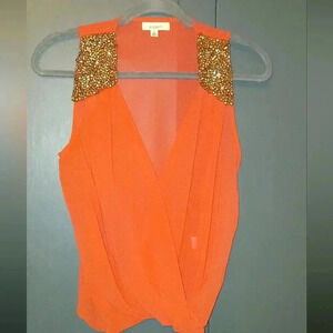 Small: SUPER b Embellished Sleeveless Blouse